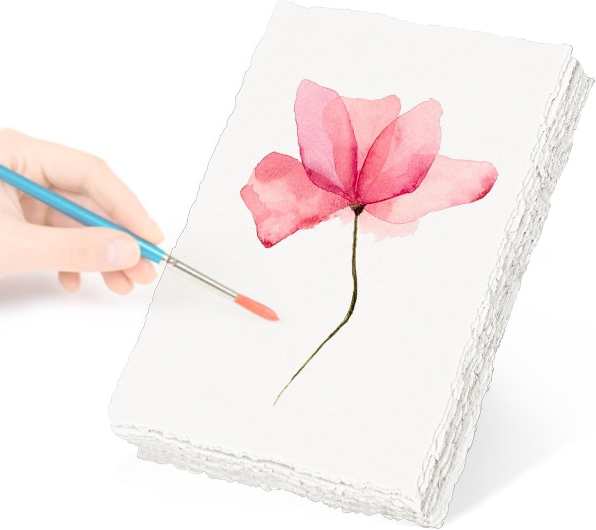 Handgemaakt A6 Büttenpapier, 20 Vellen, 250 GSM, Geschikt voor Aquarel, Kaarten en Creatieve Projecten