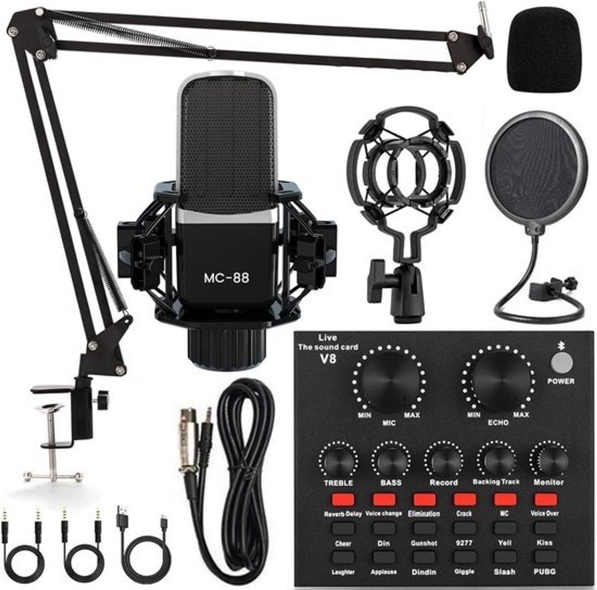 Podcast Microfoon Set - Opname Apparatuur - Streaming Muziek - Alles Inclusief - 41cm Pakket