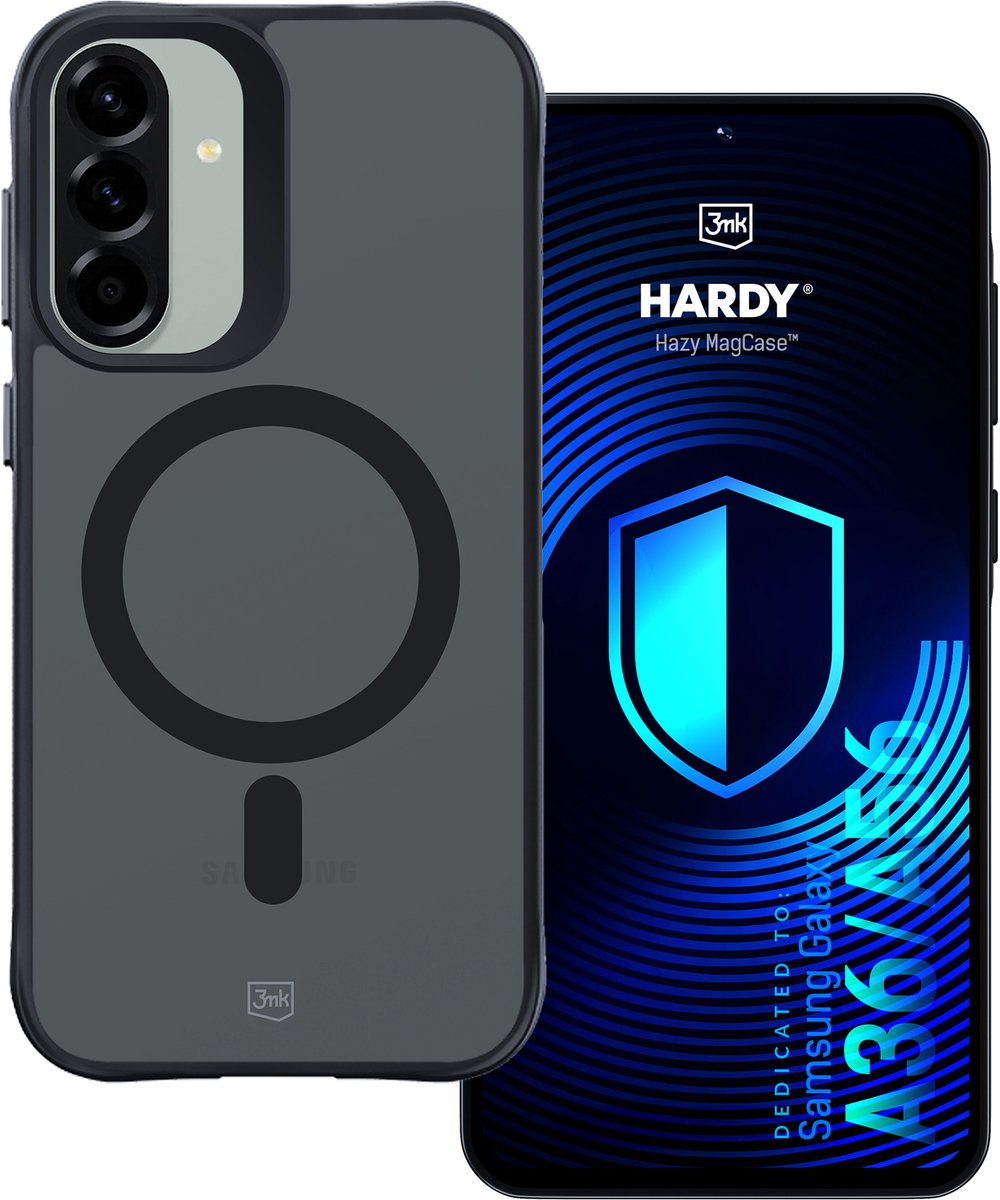 H Hardy Hazy MagCase - Geschikt voor Samsung Galaxy A36/A56 - Zwart - MagSafe Compatibel - Shockproof - Mat
