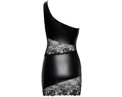 Cottelli Collection - Asymmetrische Kanten Mini Jurk - Zwart