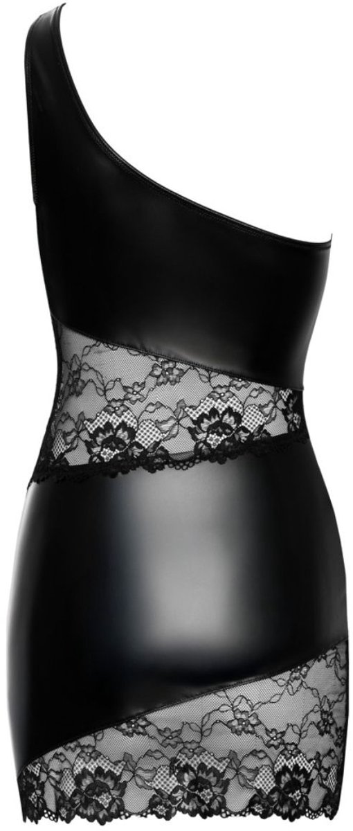 Cottelli Collection - Asymmetrische Kanten Mini Jurk - Zwart