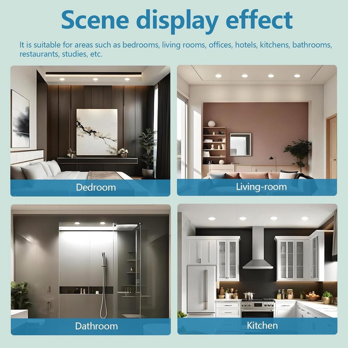 Witte Waterdichte LED Downlights - Set van 4 - Koel Wit 6000K - LED Plafondspots voor Badkamers en Keukens