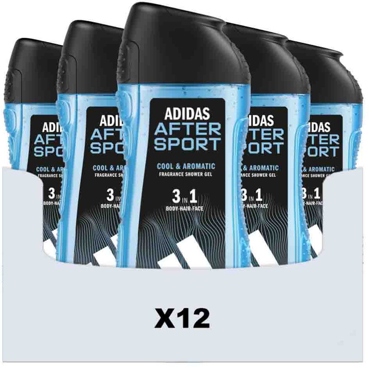 Adidas - Shower Gel After Sport - 12 x 250 ml - Voordeelverpakking