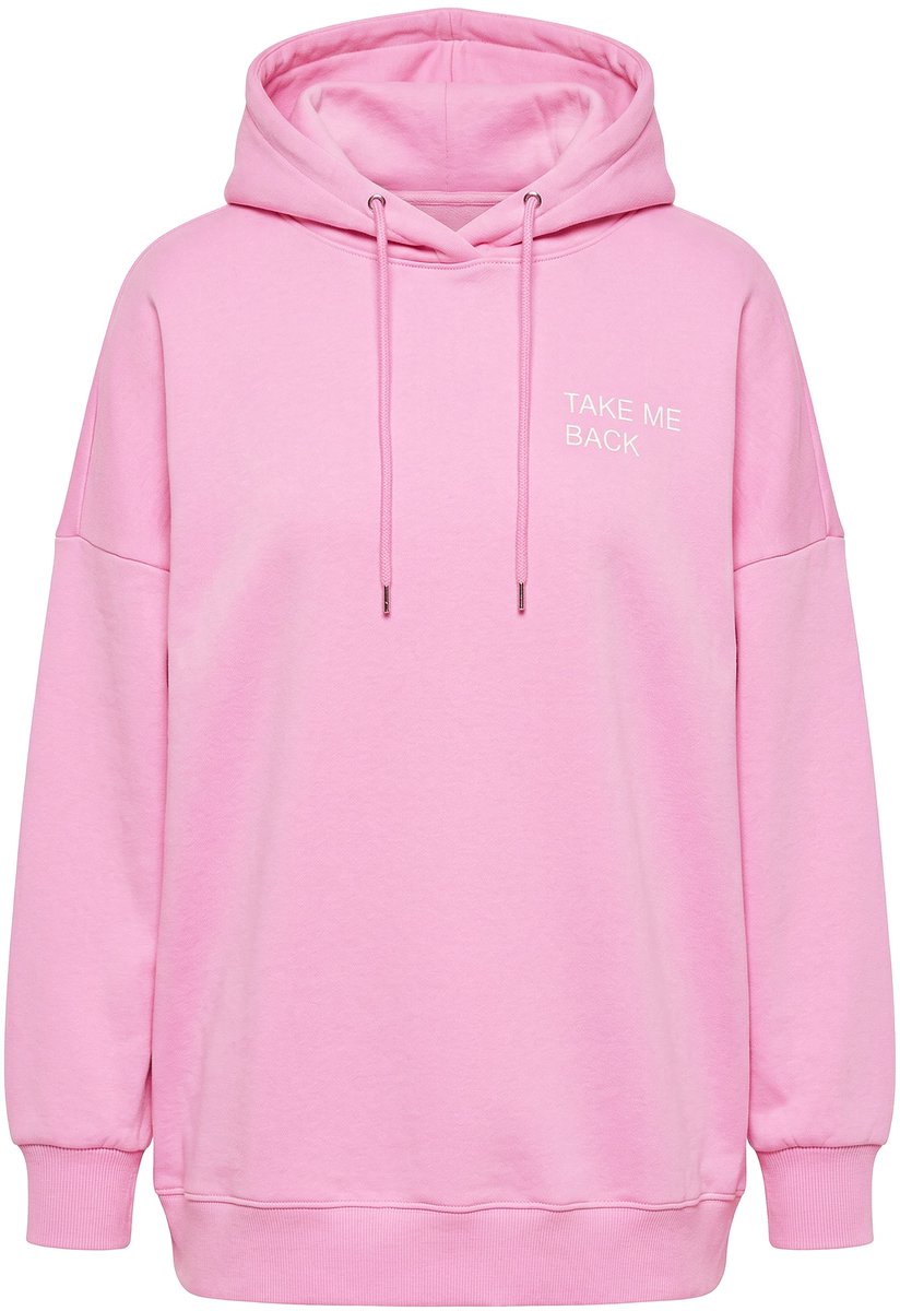 Studio Untold - Dames - Hoodie oversized model statement capuchon - Lichtroze - Maat 42+