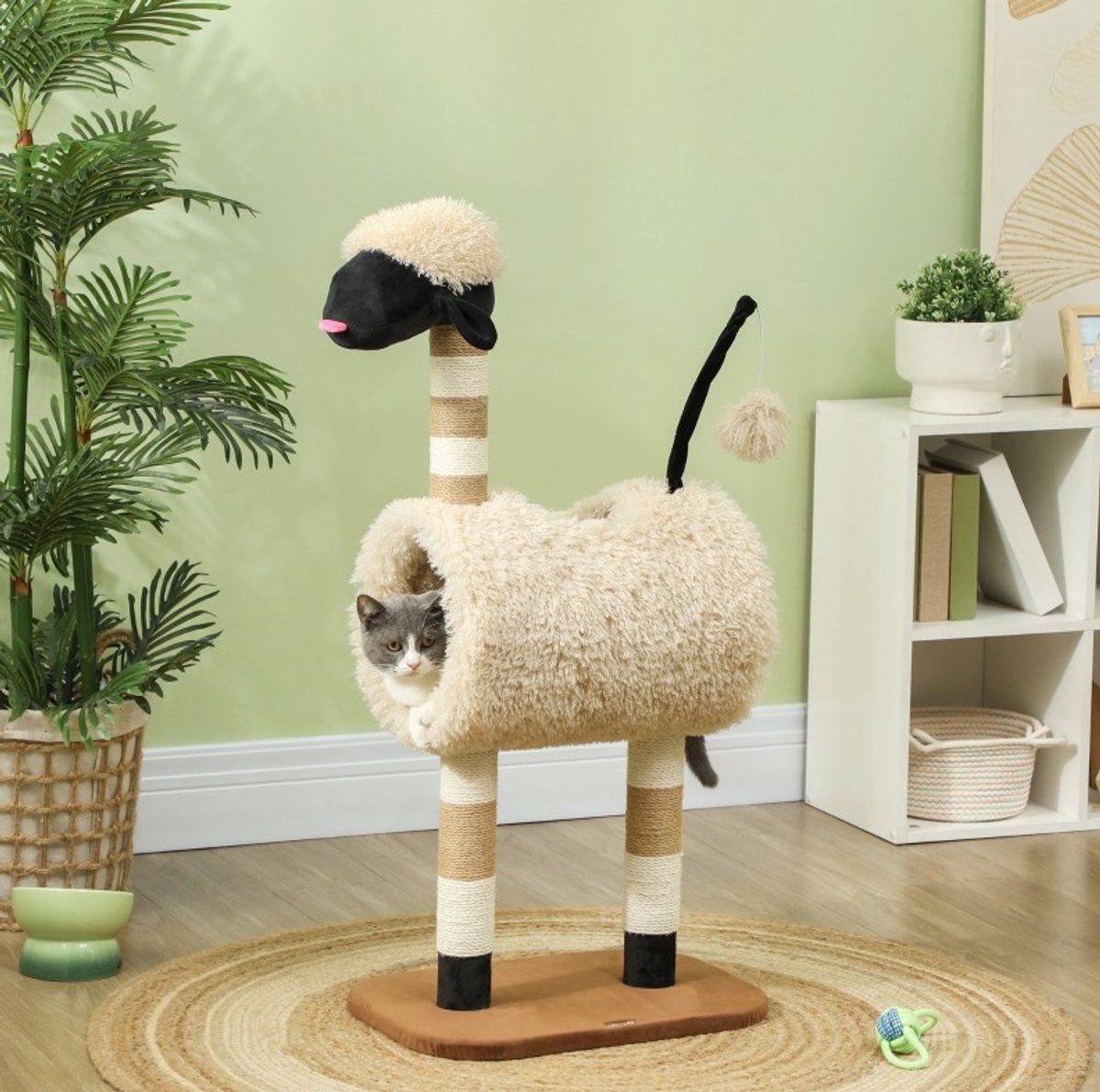 MODFU-Krabpaal-Schapen-Design-Tunnel-Speelbal-98 Cm-Bruin
