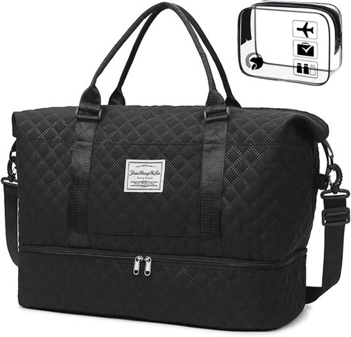 Handbagage Koffer 55x40x20 voor Ryanair Reistas Sporttas met Schoen- en Natvak 45L Waterdicht
