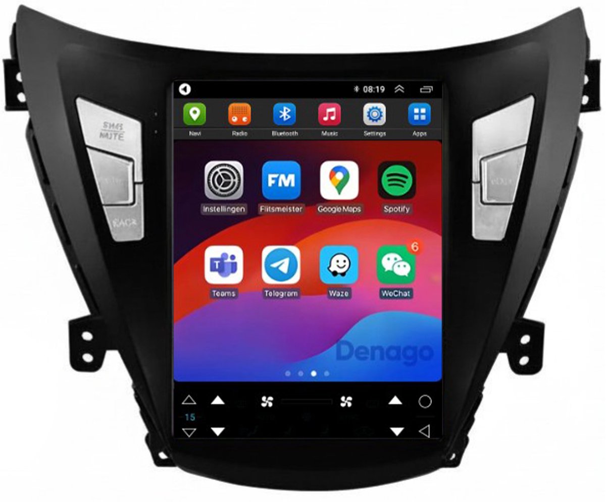 CarPlay autoradio geschikt voor Hyundai Elantra Avante i35 | 2011 t/m 2013 | Android 13 | Tesla Style | Draadloos Apple CarPlay & Android Auto | 2GB + 32GB | Denago DNG-A510 | 2025 model | 2011 2012 2013 | Bluetooth & Wifi