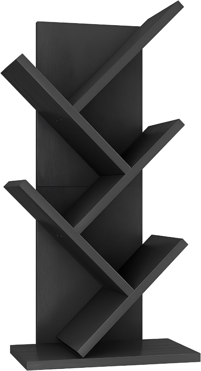 KIRA® Boekenkast - Boekenrek - Boekenplank - 4 Planken - Zwart - 30cm x 17cm x 60cm