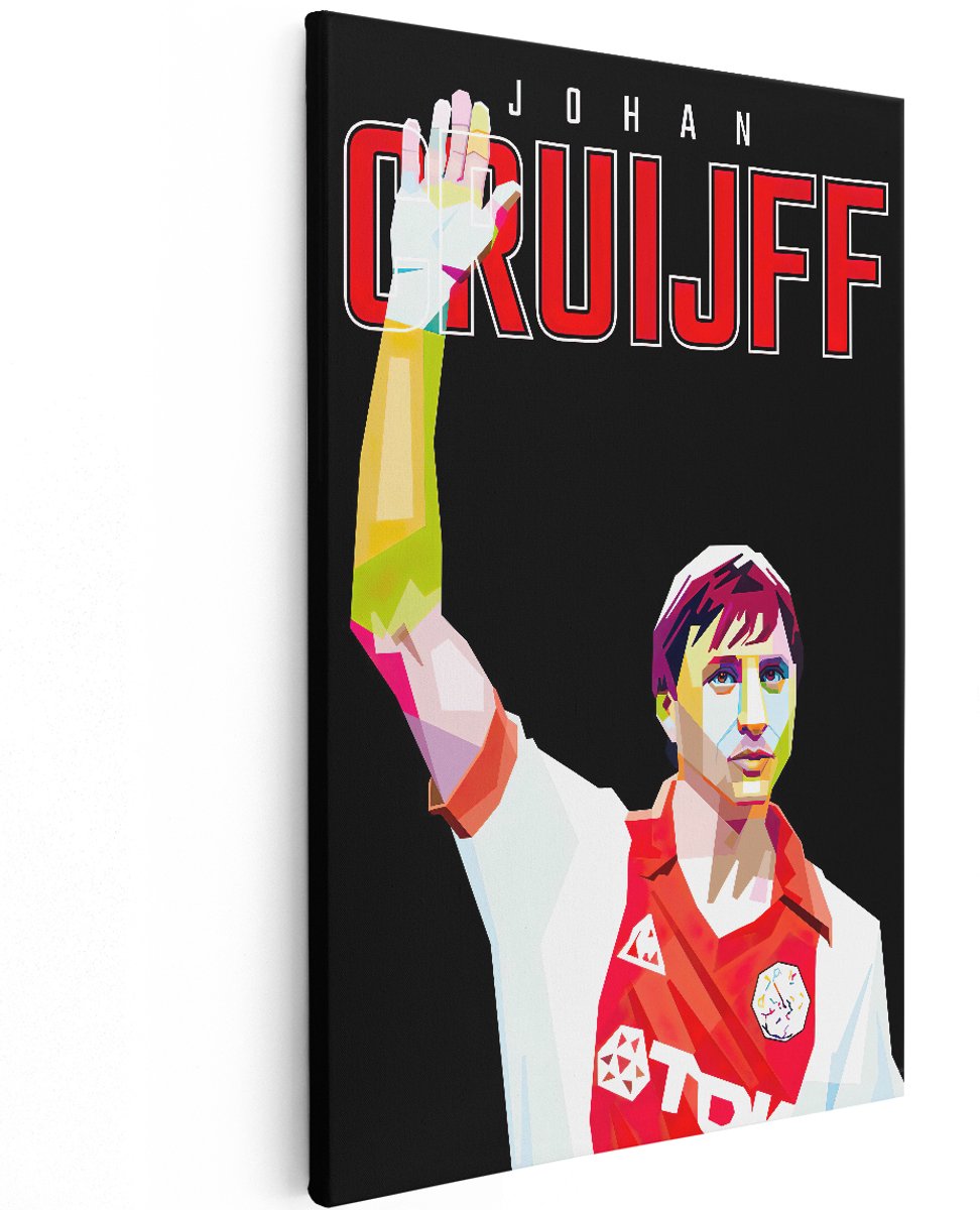Artaza Canvas Schilderij Johan Cruijff bij Ajax - 120x180 cm - Groot - Muurdecoratie - Canvas Print