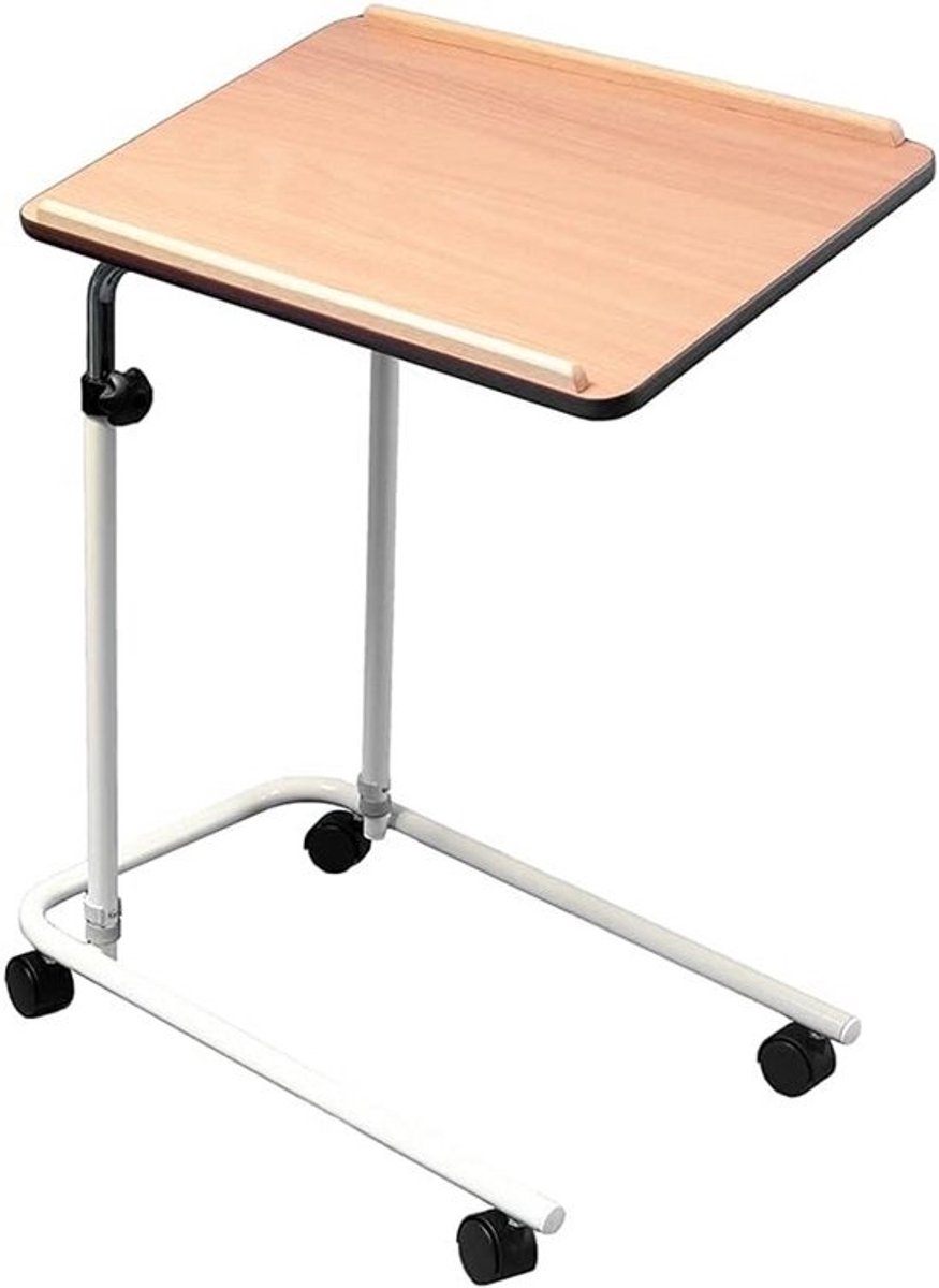 Verstelbare Overbedtafel / Bedtafel op Wielen - Kantelbaar en Hoogte-instelbaar