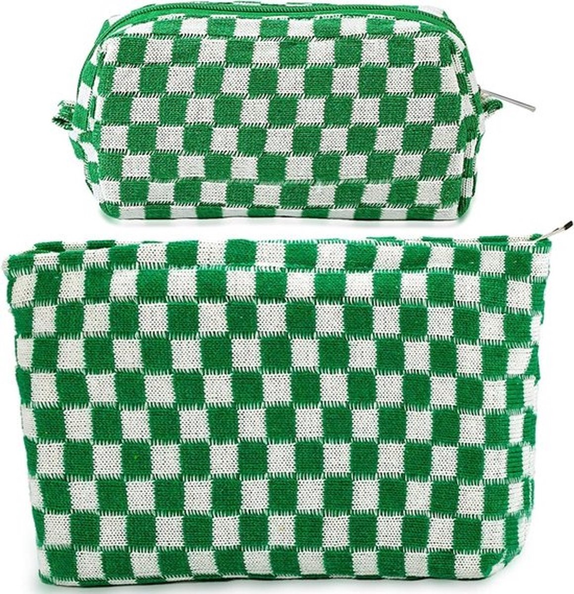 Geruite Make-up Tas Set Grote Capaciteit Waterdichte Cosmetische Toilettas Organizer