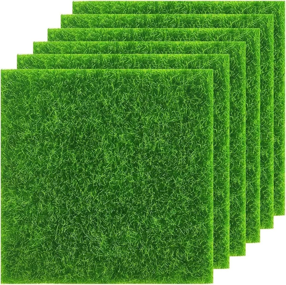 Natuurlijke Uitziende Kunstgras Mat - 6 Stuks Faux Gras voor Dieren, Tuin, en Miniatuurlandschappen