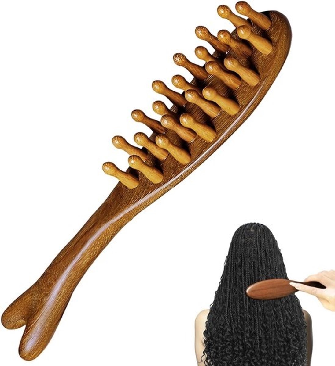 Hoofdhuid Massageborstel - Hoofd Massage Borstel - Haar Groei Stimulatie - Handmatige Rollen Therapie - 20 Gram Gewicht - Beige