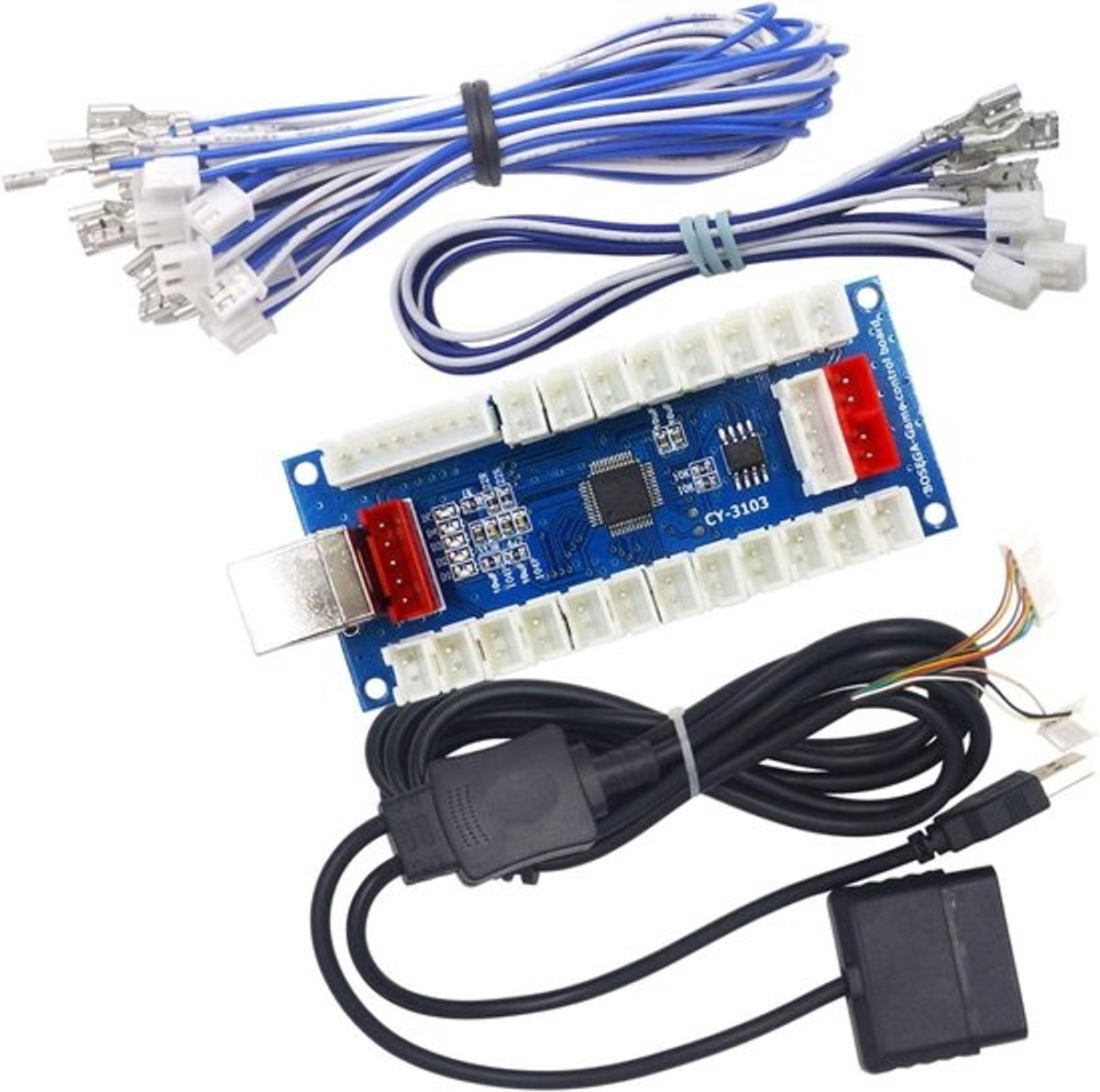 Arcade Controller PCB - Encoder Kit - Zelf Bouwen - Zero Delay Technologie - 5V Stroom - Rood Blauw