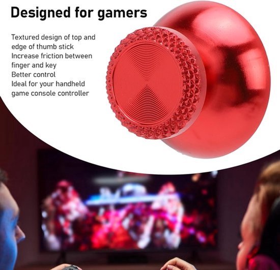Joystickdoppen - Duimknoppen - Controller Upgrades - Aluminiumlegering - 9x5x2 cm - Rood — afbeelding 3