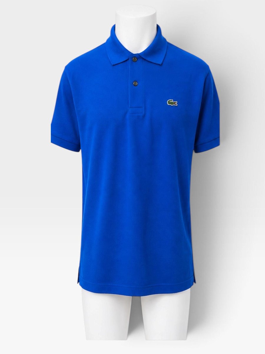 LACOSTE HEREN POLO SHIRT - BLAUW- KORTE MOUWEN - MAAT 4 (M)
