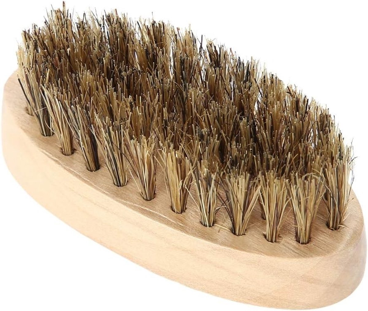 Compacte Baardborstel en Snorborstel met Natuurlijke Haren - Reisvriendelijk en Ideaal voor Baardverzorging en Stijl