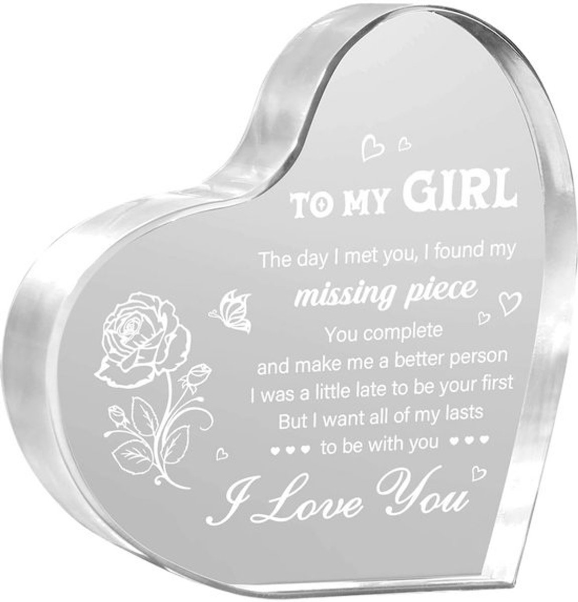 Romantisch Acryl Cadeau voor Vriendin en Vrouw | Valentijnsdag & Verjaardag