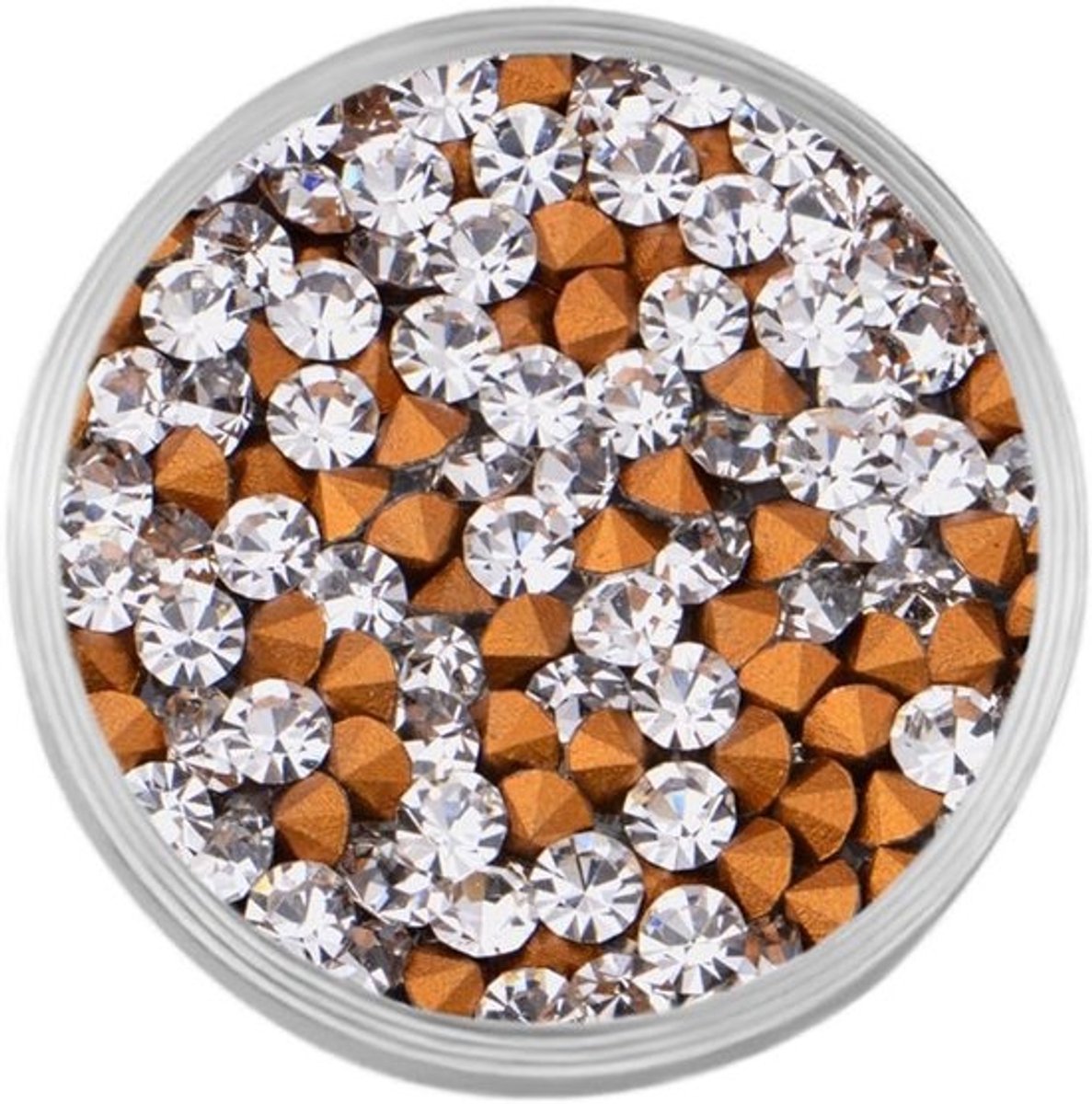 Verwisselbare Mini Munt 12mm Roestvrij Staal met Zirkonia Stenen