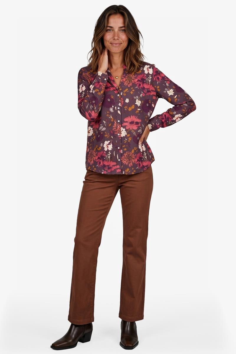 DIDI Dames Blouse Selma Brown Cedar print maat 40