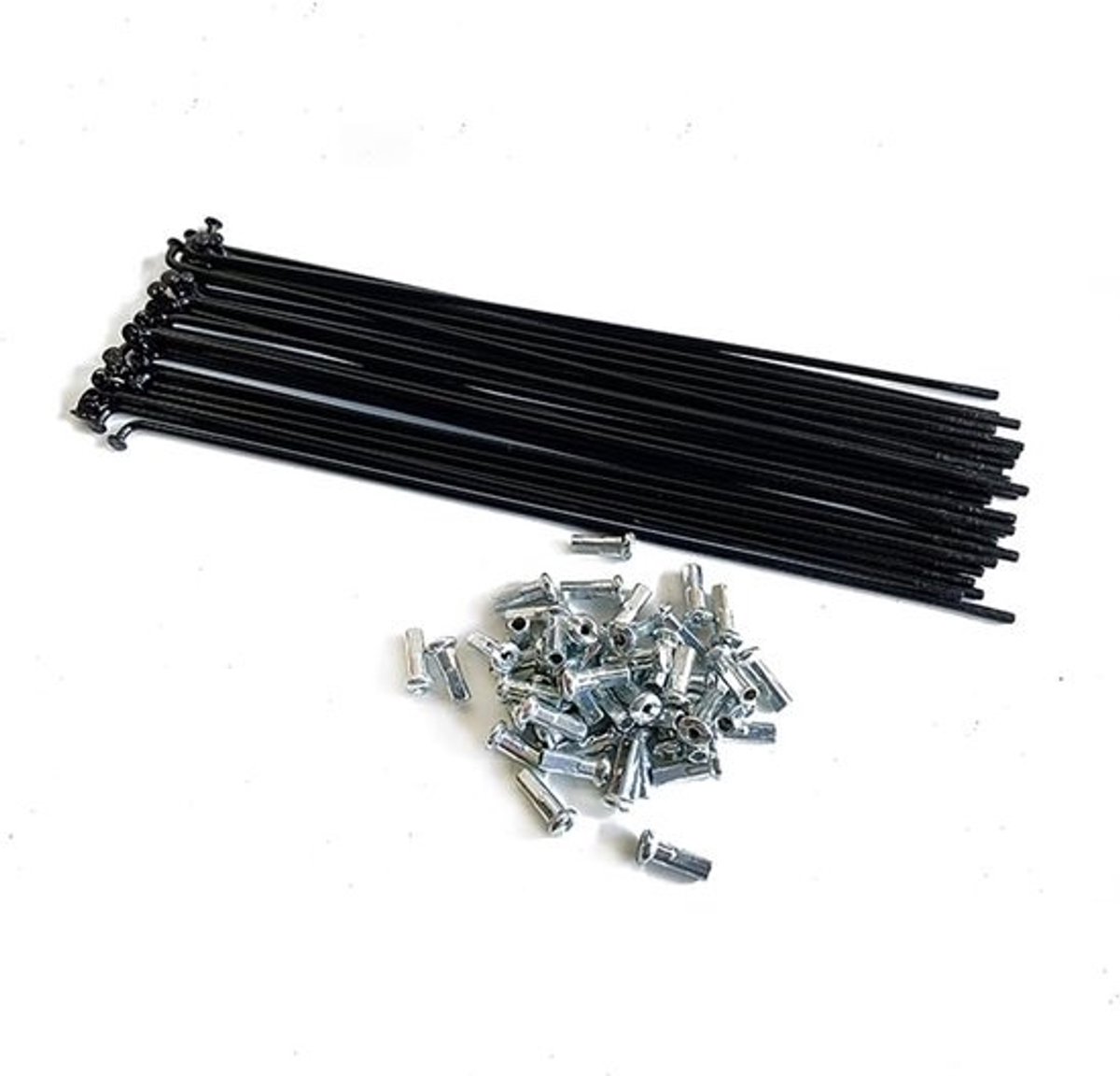 Ebike Wiel Spaken - Fiets Spaak Set - Wielmontage Fiets - 304 RVS J-bocht - 2.3mm Zwart