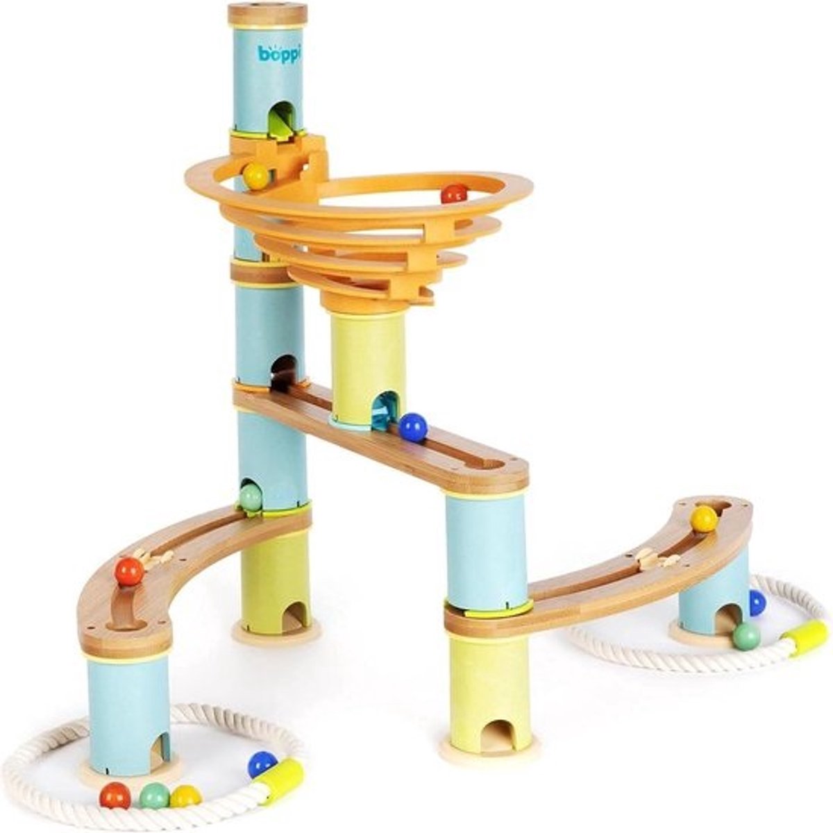 Houten Marble Run Bouwspeelgoed voor Kinderen vanaf 3 Jaar - Eco-vriendelijke Bamboe Knikkerbaan