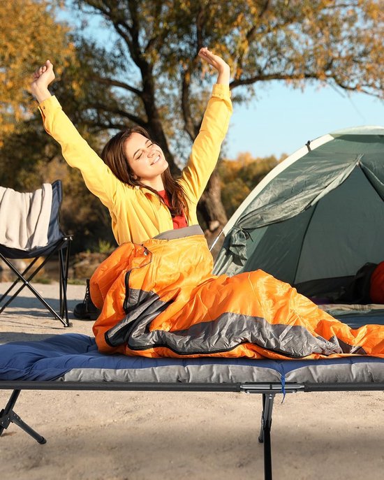 Kampeer Kussen - Matras Topper - Buiten Ontspannen - Dubbelzijdig Ontwerp - 190 x 71 cm - Blauw — afbeelding 3