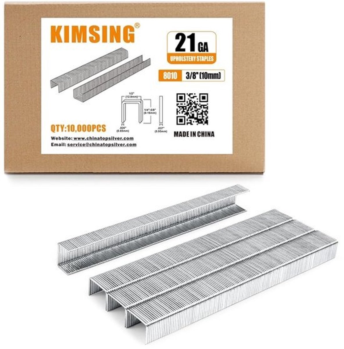 Verzinkte nietjes Serie 80 voor Pneumatische Nietmachine 12,8 mm Breed, 10 mm Lang (10.000 stuks)