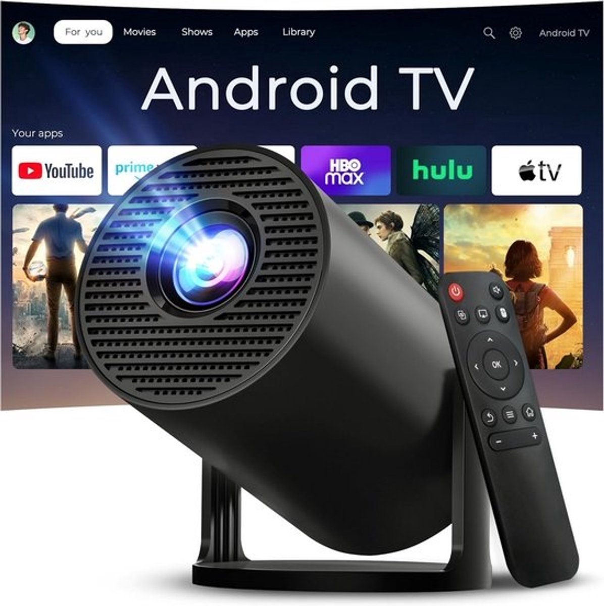 Draagbare Mini Projector met WiFi, Bluetooth en Android 11 - 1080P Full HD Bioscoopervaring