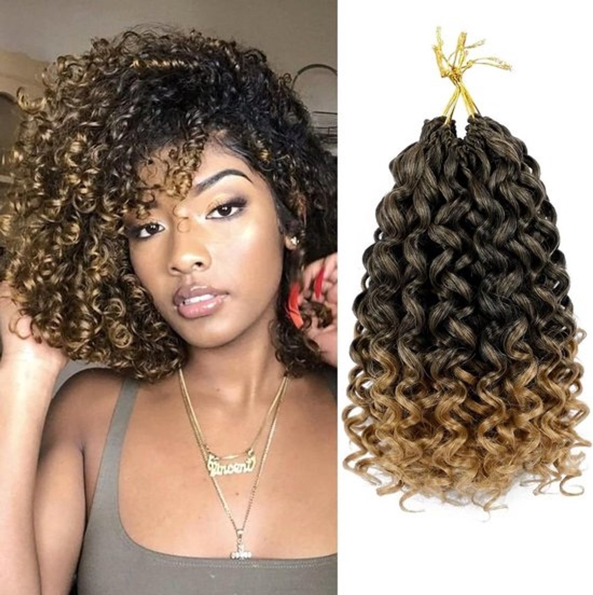 14 Inch Ocean Deep Wave Krul Crochet Haar 8 Bundels Synthetisch Gevlochten Haar voor Zwarte Dames