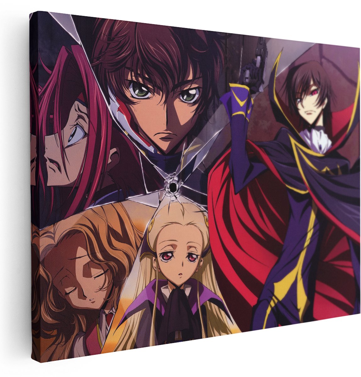 Artaza Canvas Schilderij Code Geass Poster - 160x120 cm - Groot - Wanddecoratie Anime - Muurdecoratie Jongens Kamer - Kamer Accessoires Manga