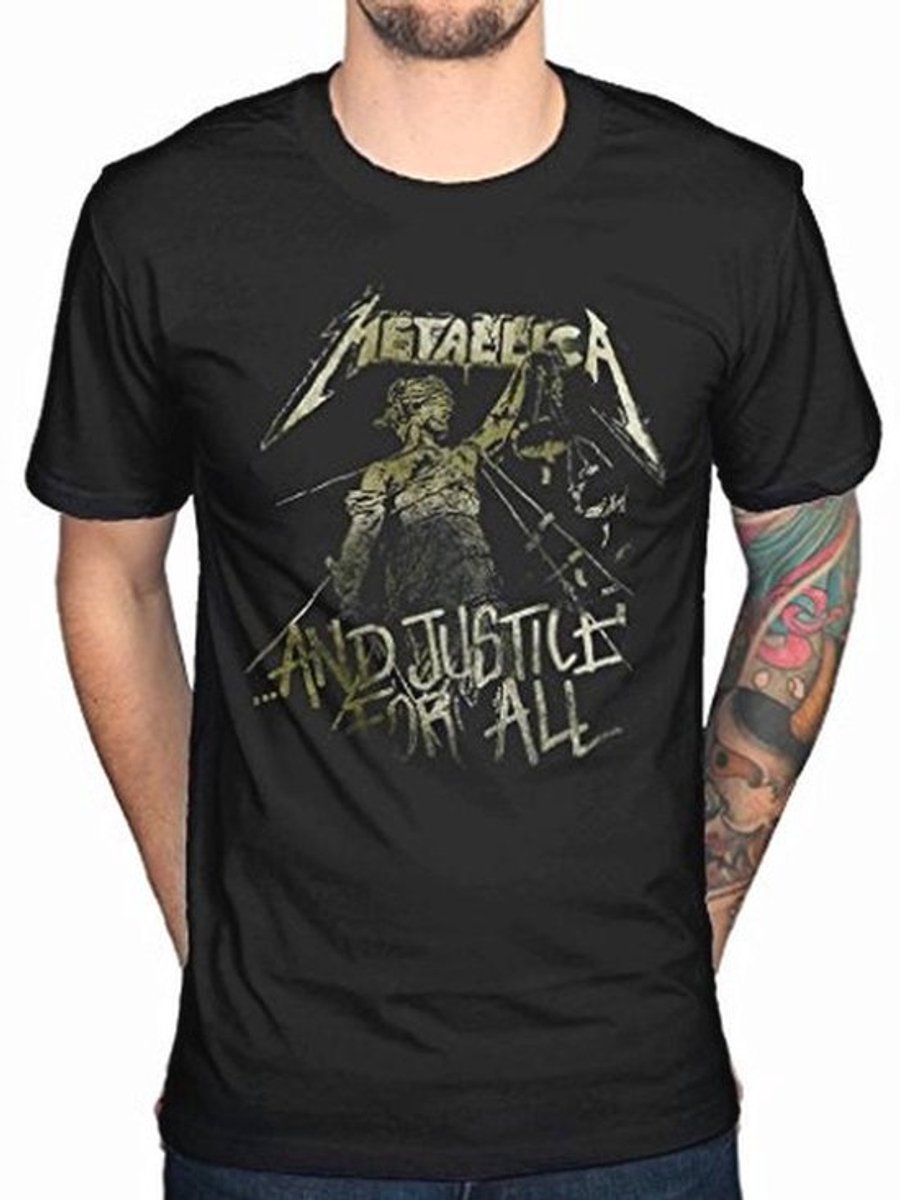 Vintage Heavy Metal T-Shirt with Justice Design