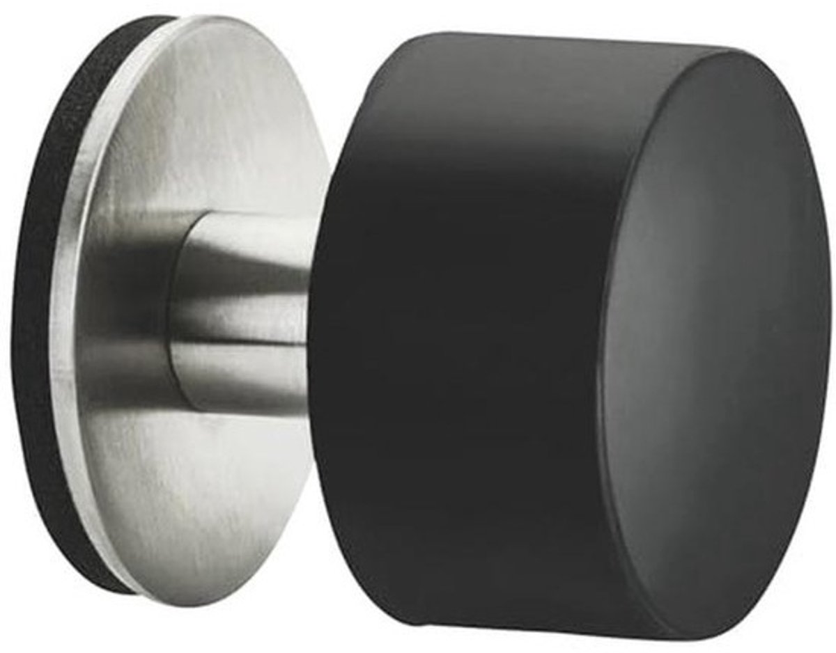 Zelfklevende deurstoppers - Robuuste roestvrijstalen rubberen stoppers met geluidsdemping voor vloer en muur - 2 stuks