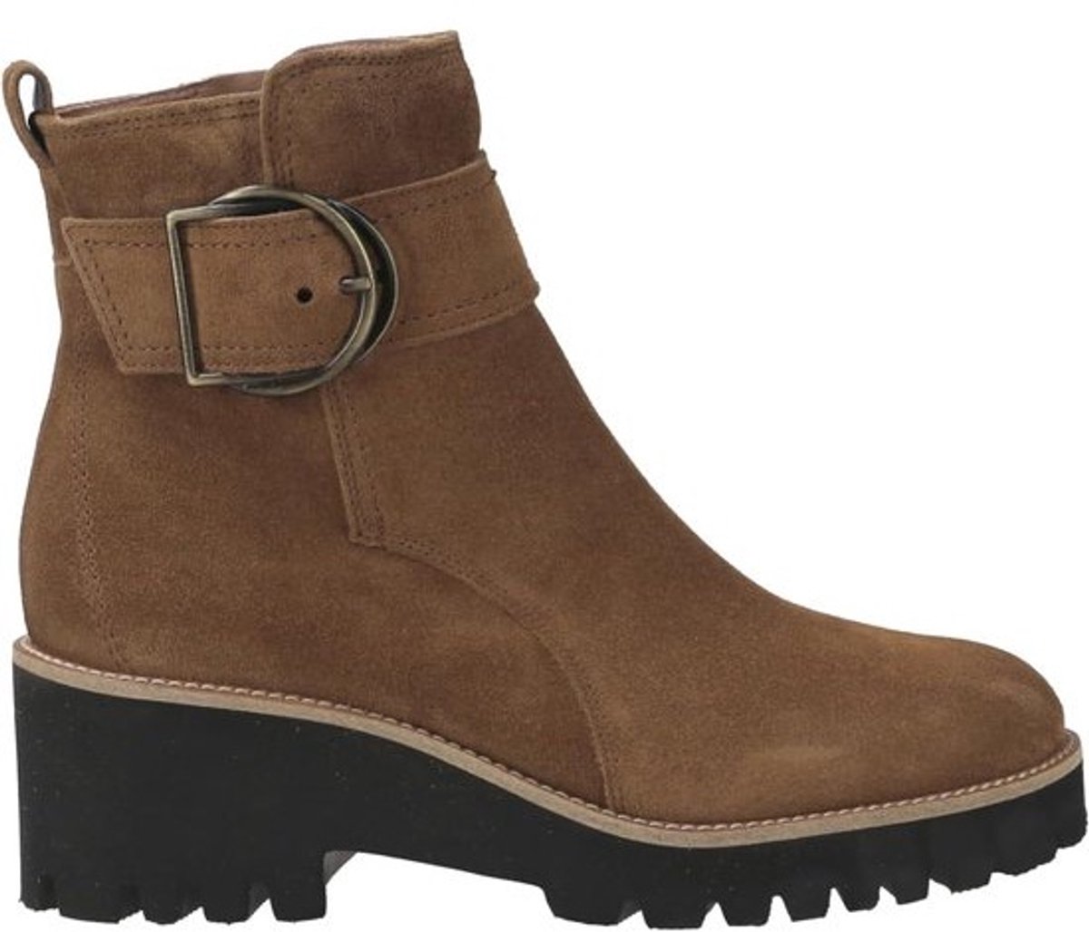 Dames enkellaarsjes - Suede laarsjes - Casual dagelijks gebruik - Zijrits met stretch - Bruin