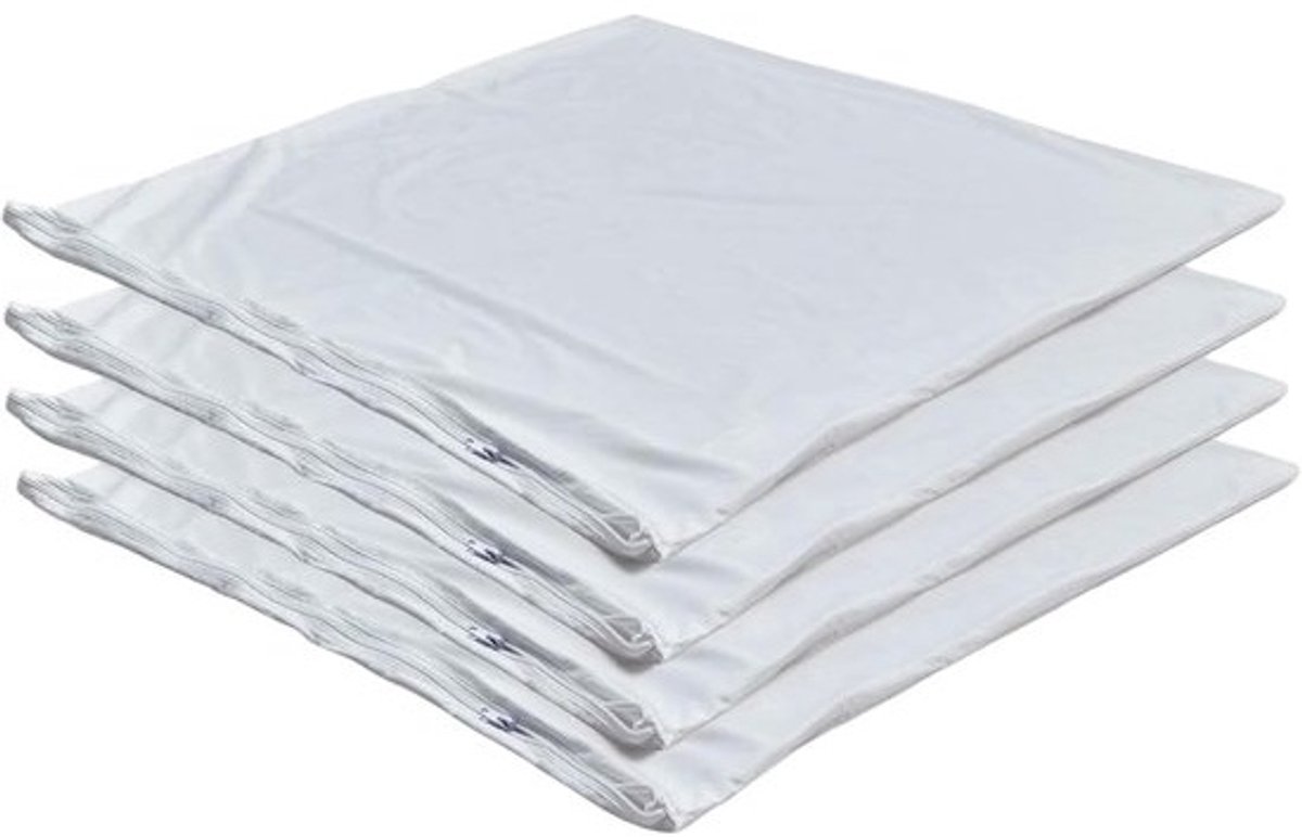 Kussenbeschermers 4 stuks - Kussensloop beschermer - Kussens beschermen - Met ritssluiting - 45 x 45 cm - Wit