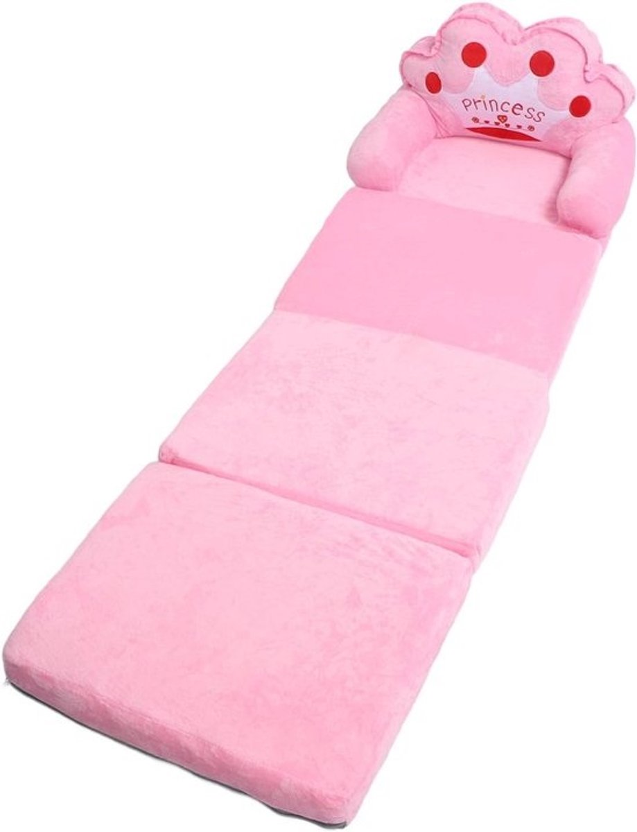 Kinderfauteuil Opvouwbaar - Peuterstoel Kind - Lezen Rusten - Draagbaar Lichtgewicht - 50x34x31 cm - Roze