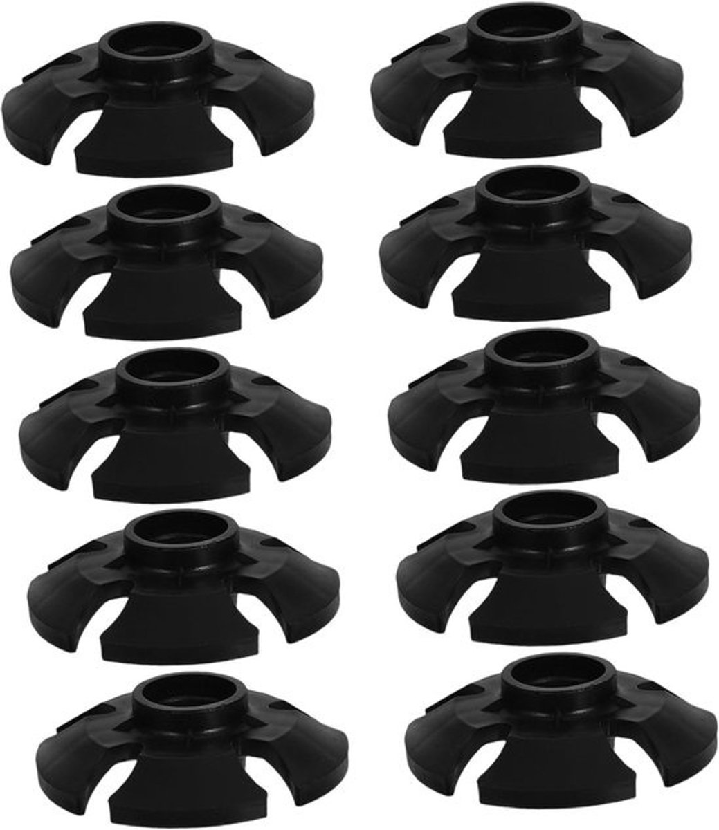 Wandelstok Accessoires - Stok Mandjes - Veilig Wandelen - Antislip Ontwerp - 10 Stuks Set - Zwart