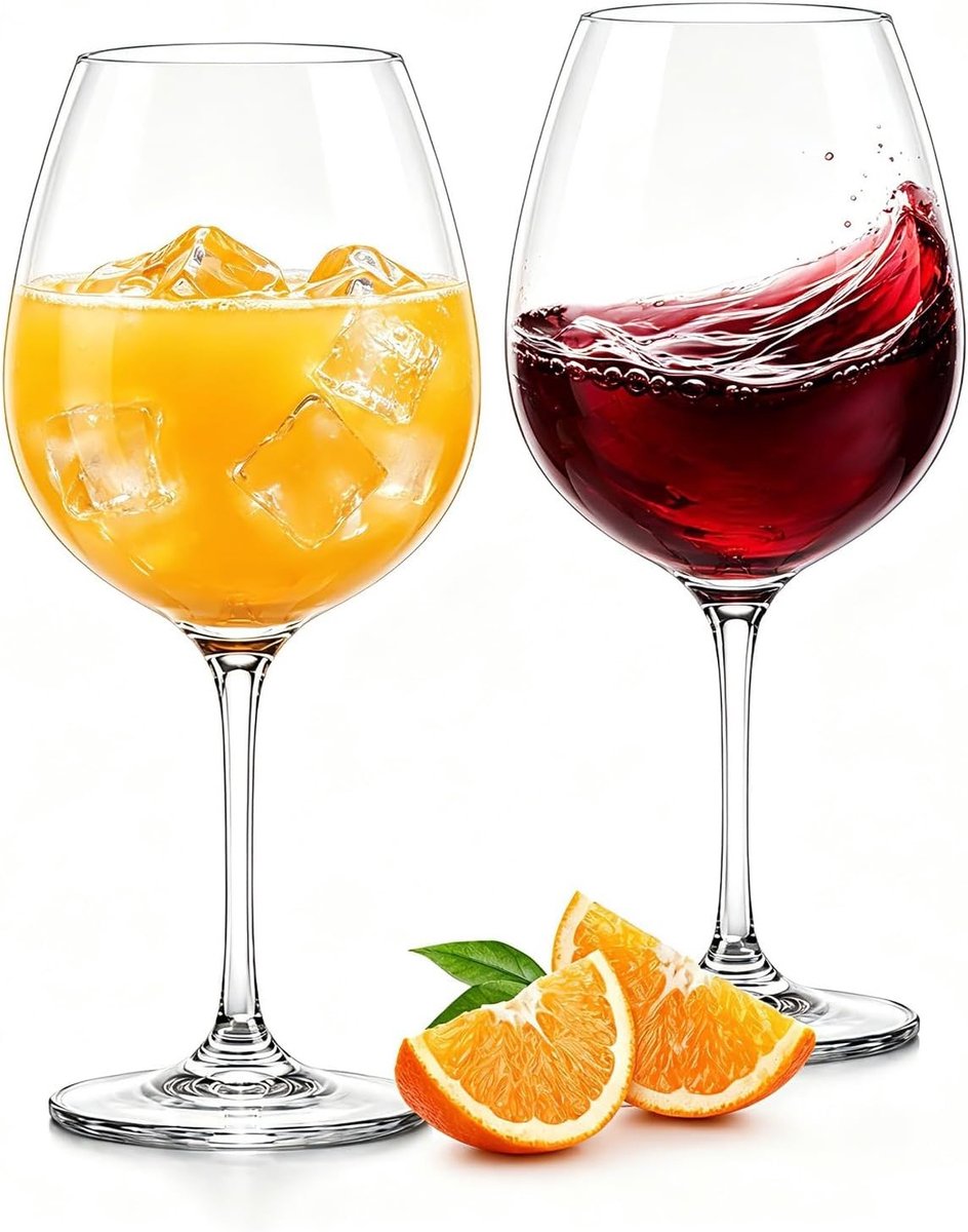 Set van 2 plastic wijnglazen 480ml - Lichtgewicht, duurzaam en perfect voor feesten