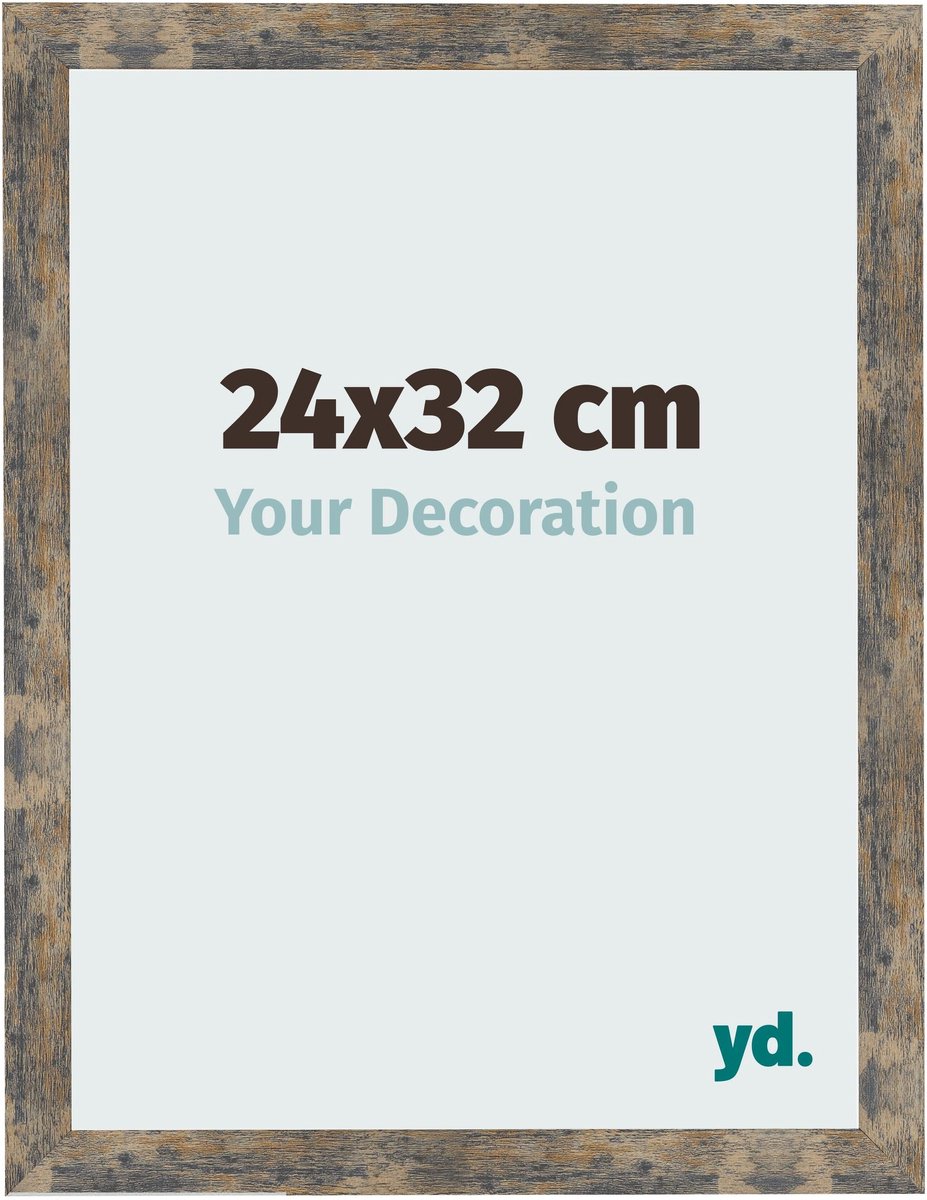 Your Decoration - Fotolijst 24x32 cm - MDF - Blauw Goud Gemeleerd - Bologna