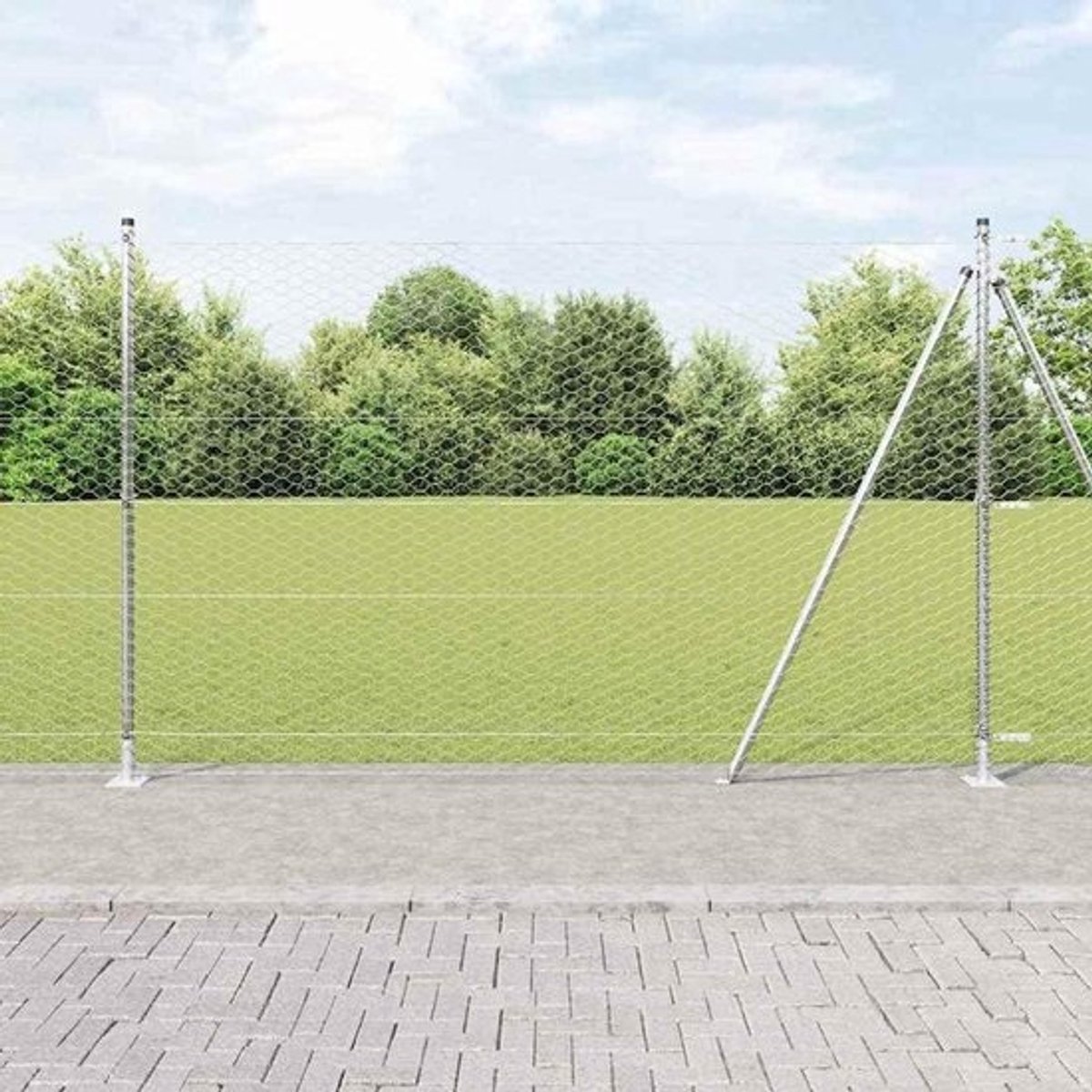 Balustrade Palen - Hekpalen Tuin - Buiten Omheinen - Weerbestendige Coating - 10 Meter Lengte - Zilver