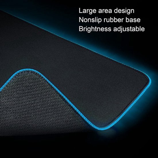 RGB Muismat - Verlichte Pad - Gaming Bureau - 12 Lichteffecten - 400x900mm - Zwart — afbeelding 2