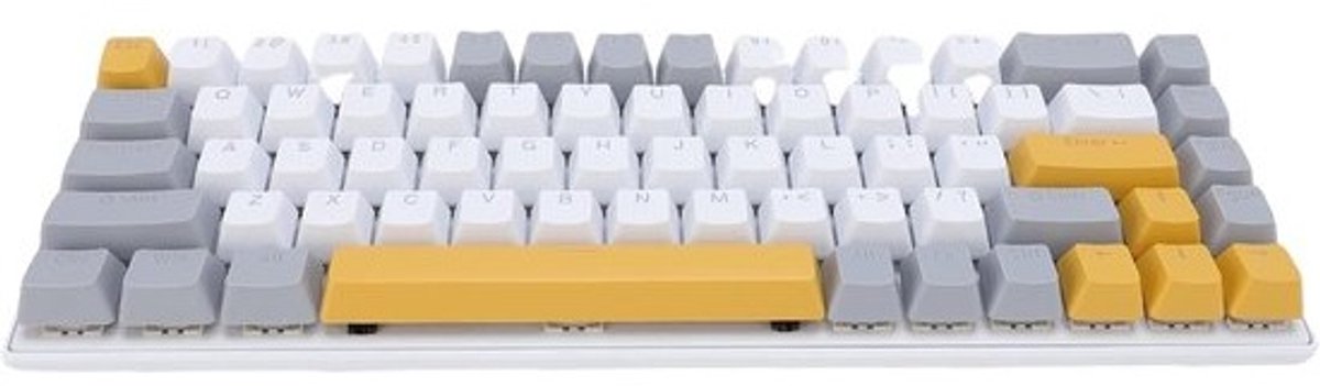 Mechanisch Toetsenbord - Compact Toetsenbord - Gaming en Werk - 68 Toetsen RGB - Ultra Compact - Geel Grijs Wit