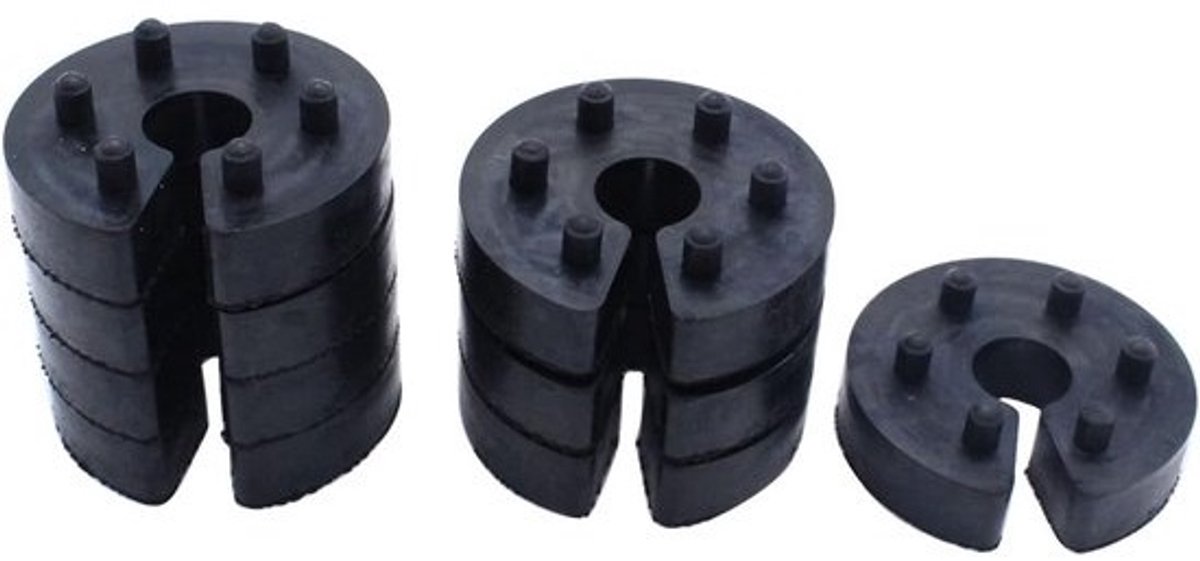 Set van 8 universele 13 mm veerwegbegrenzers met 6-voudige positionering
