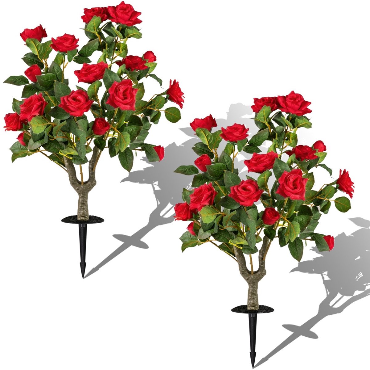 SureDeal® - Kunstplant - Levensechte Kunstbloemen Kunstbloemenboeket - Decoratieve Bloemen - Stelen - Rood + Groen