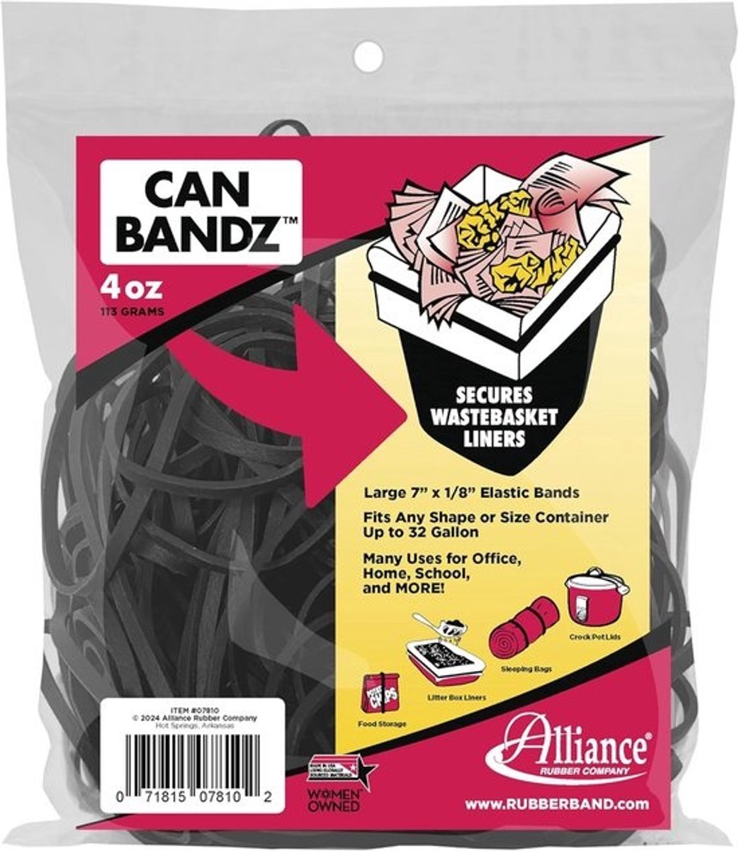 Rubberen Banden - Vuilniszak Houders - Afvalbakken Beveiligen - Veelzijdig Gebruik - 7x1/8 Inch - Zwart