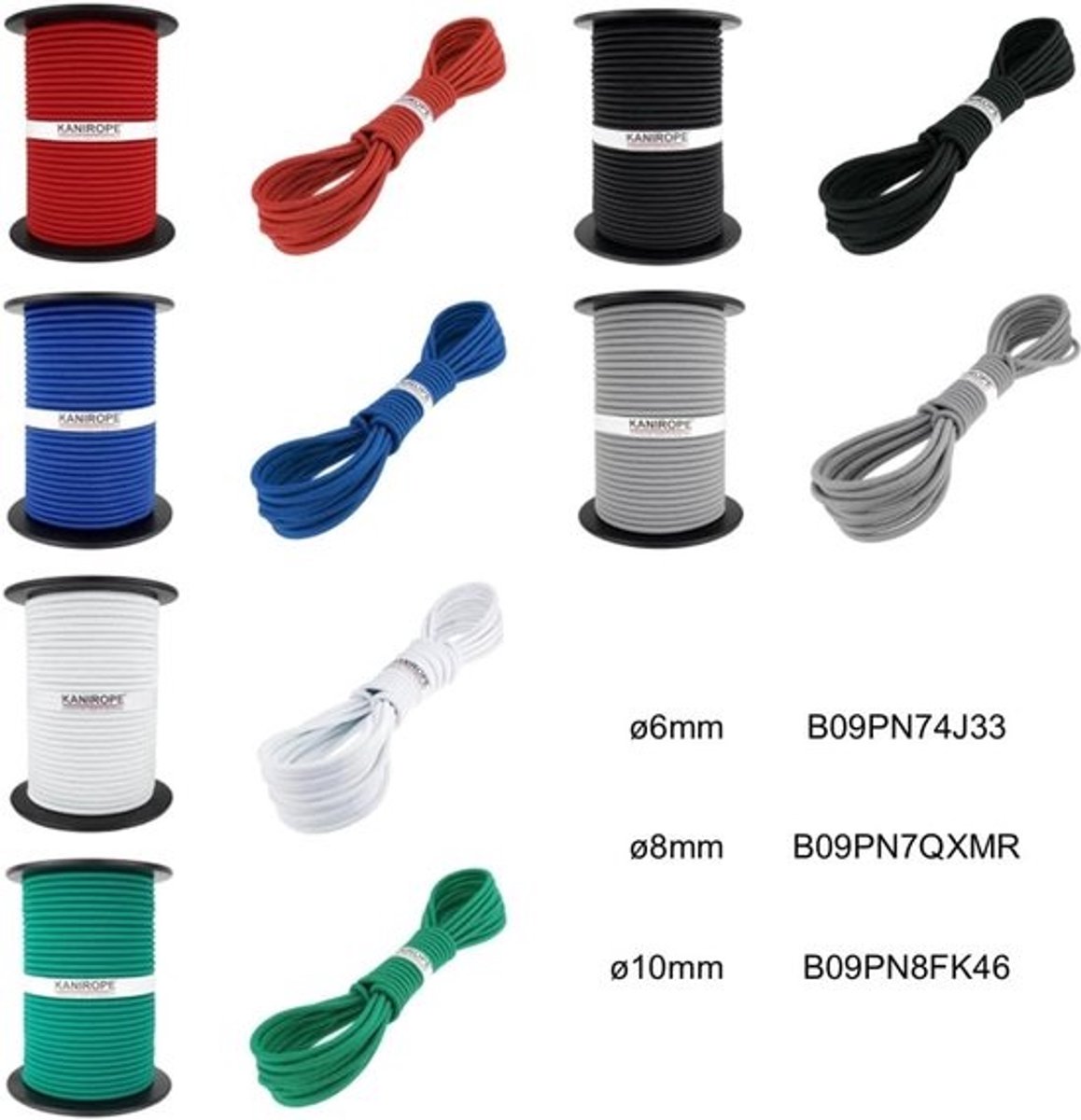 Rubberen touw - Span elastiek - Dekzeil bevestigen - Slijtvast PE omvlochten - 8mm 20 meter - Rood