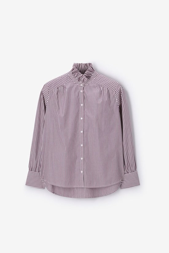 Donkerrode Gestreepte Blouse