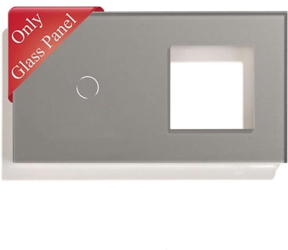 Glasplaat Met Frame - Schakelaar Paneel - Stopcontact Installatie - Eenvoudige Montage - 157 x 86 mm - Grijs