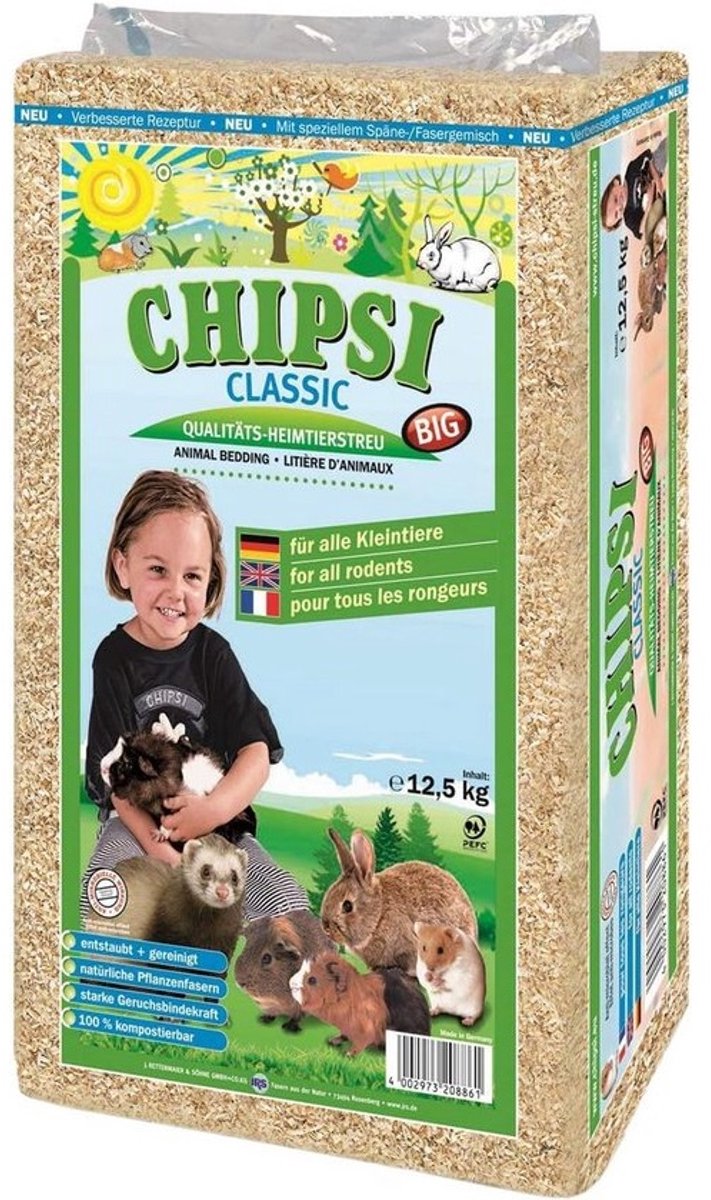 Absorberend Houtvezel Strooisel voor Kleine Dieren 350 Liter