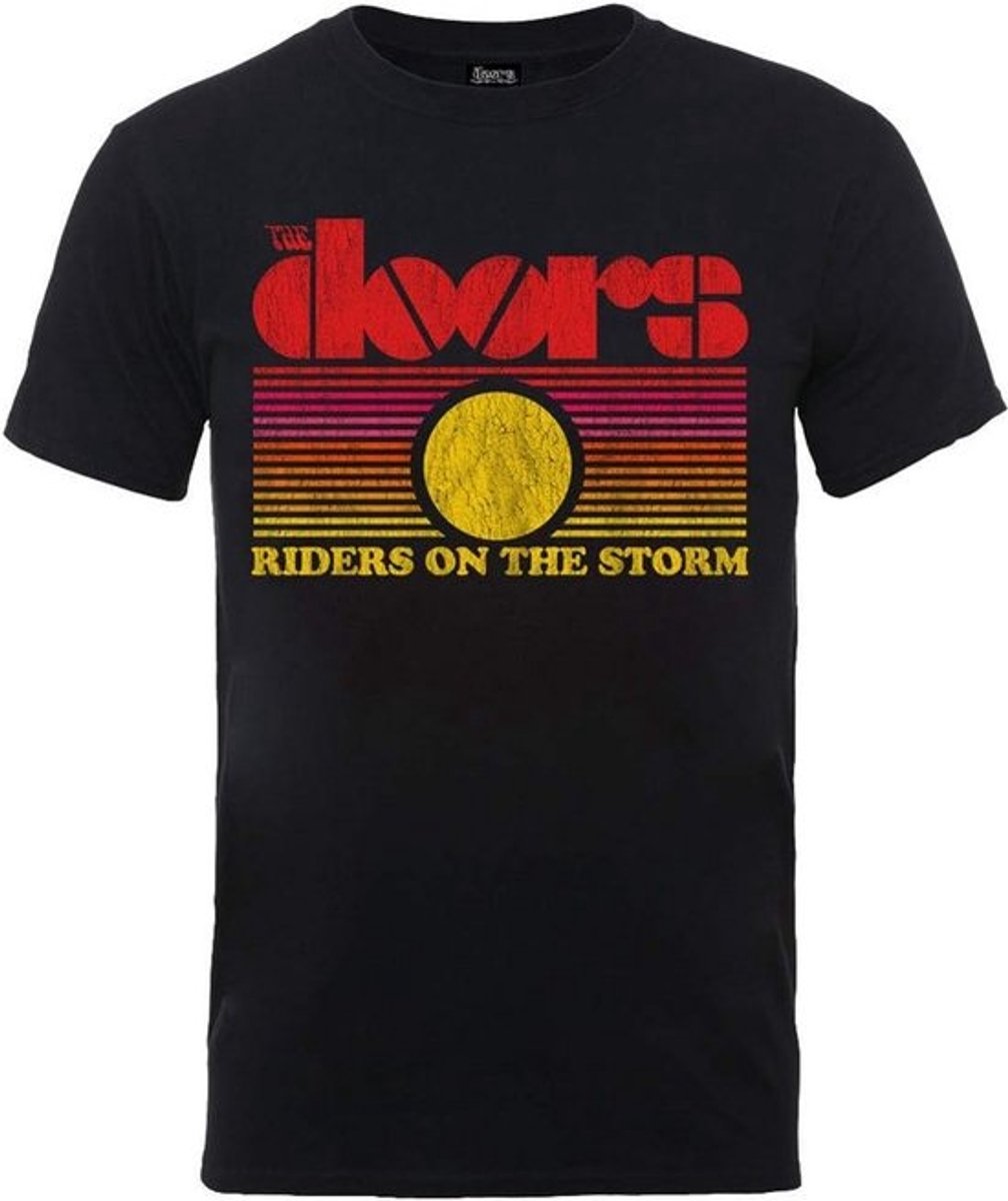 Unisex T-Shirt Zwart met Rots Zonsondergang Print